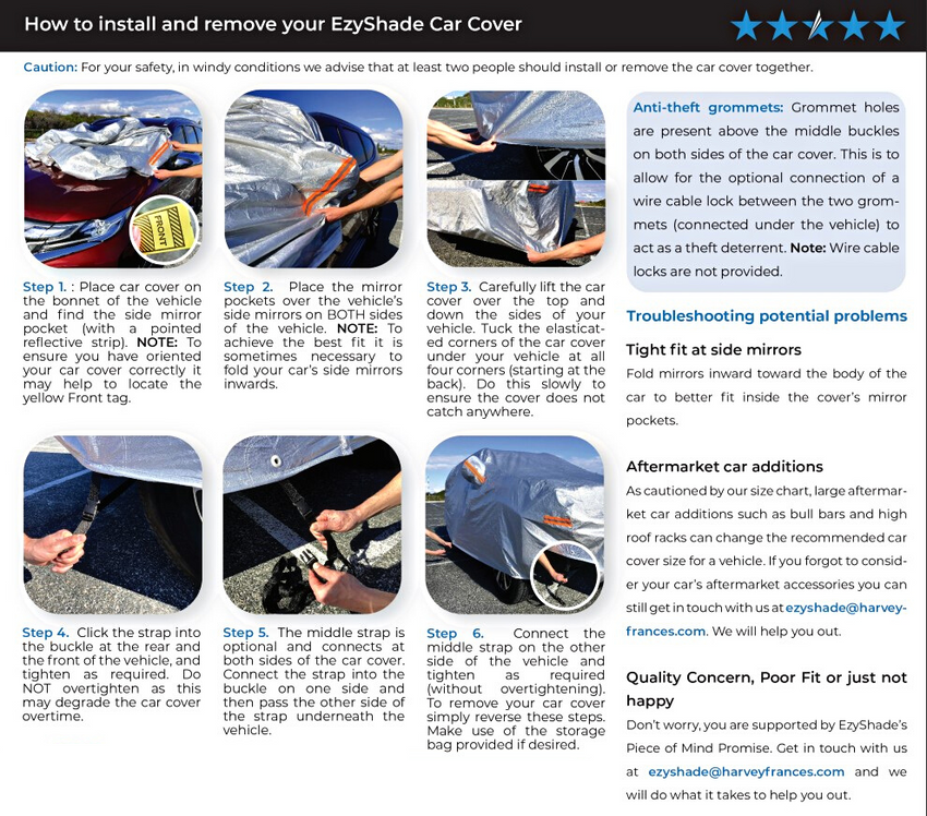 Product Instructions EzyShade