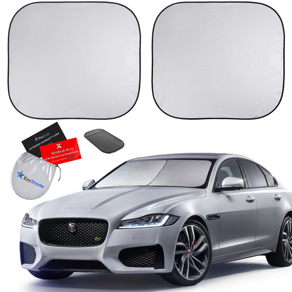 EzyShade Windshield Sun Shade with Shield-X Reflective Technology. See Vehicle Size-Chart. Foldable Car Sunshade for Front Windshield Window Car SUV Van Truck. Sun Visor Heat Shield. Sports (S) Size